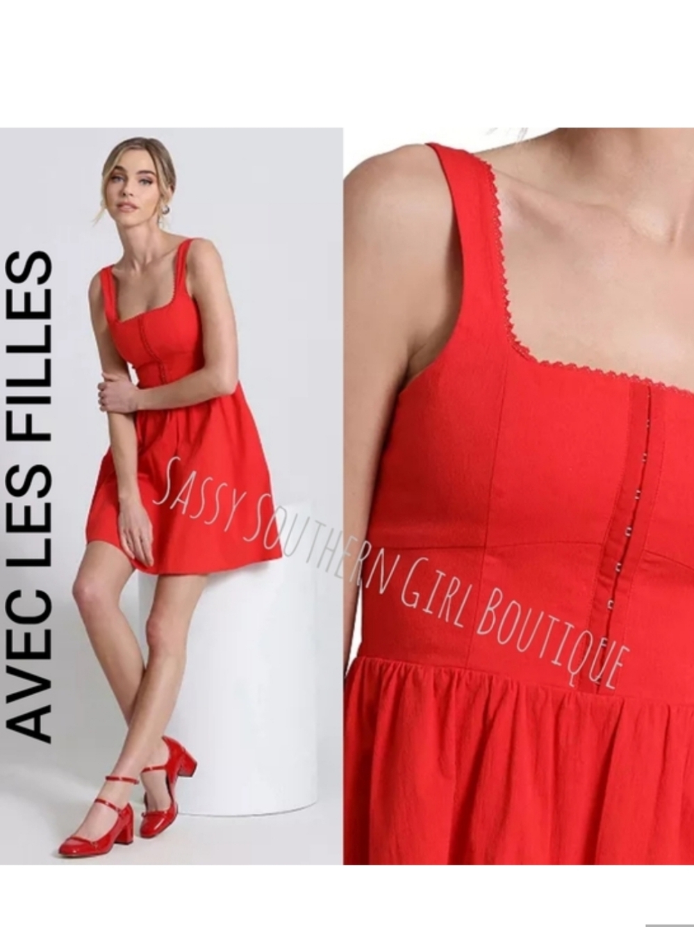 🆕⭐ Avec les Filles Red Corset Mini Dress